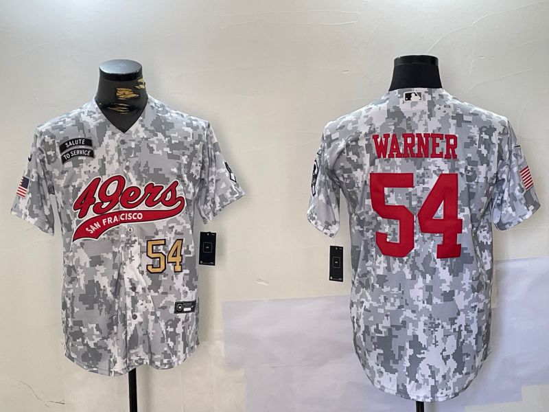 Men San Francisco 49ers #54 Warner Nike Arctic Camo 2024 Salute to Service Limited NFL Jersey style 4->san francisco 49ers->NFL Jersey